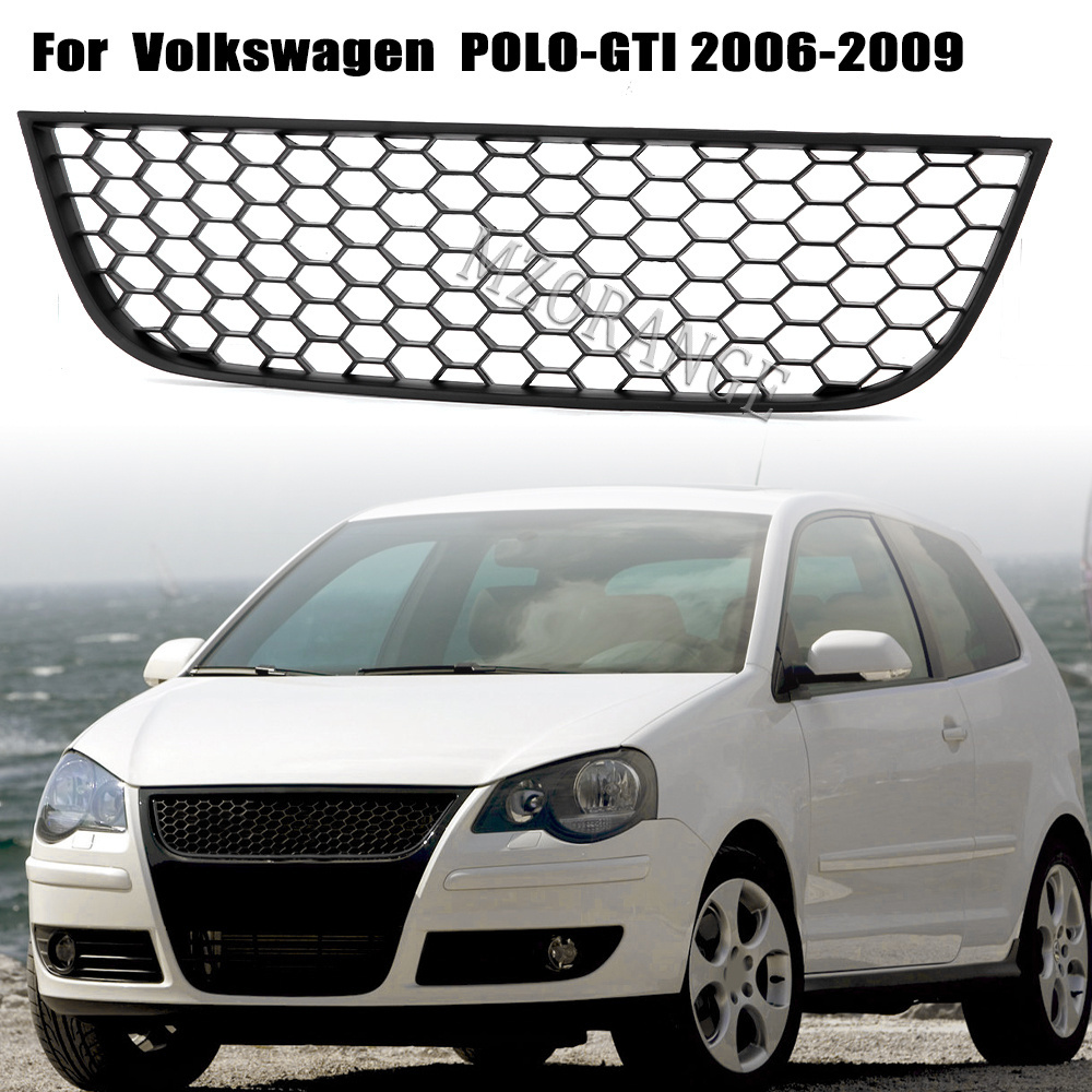 Front Bumper Mesh Grille Center Cover For VW Polo GTI MK4 2006-2009