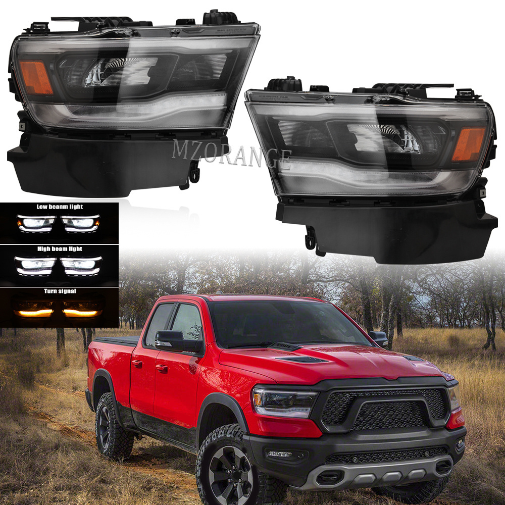 Black Head Lamp Headlamp Head Light Assembly LED Headlight For Dodge Ram 1500 2019 2020 2021