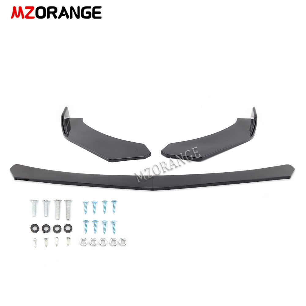 Hot Selling Black Car Front Bumper Protector Guard Lip Body Spoiler Splitter Kit Universal For Cars