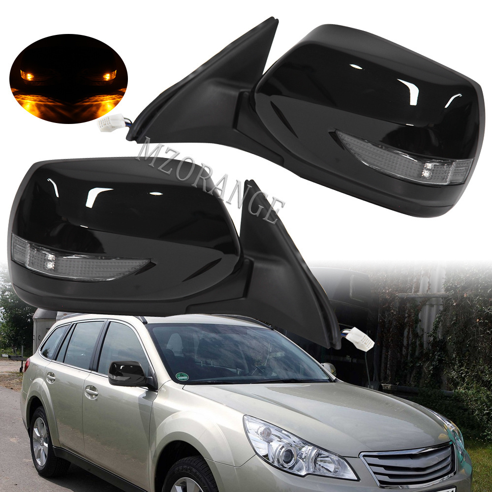 Manufacturer Wing Back Door Mirror Assembly Black 9 Pin Rear View Rearview Side Mirror For Subaru Legacy Outback 2010 2011