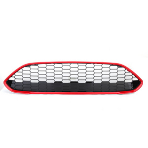 European Version Red HoneyComb Centre Front Bumper Upper Grille Facelift For Ford Fiesta 2013-2017