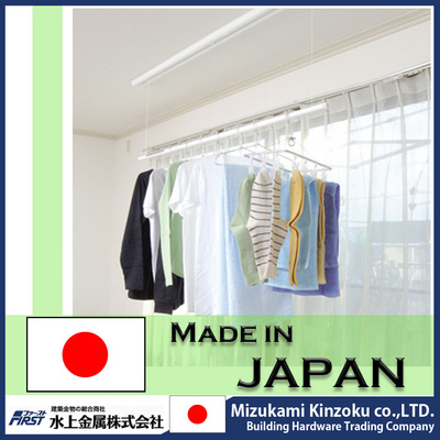 inconspicuous and convenient clothes hanger pole with simple structure made in Japan