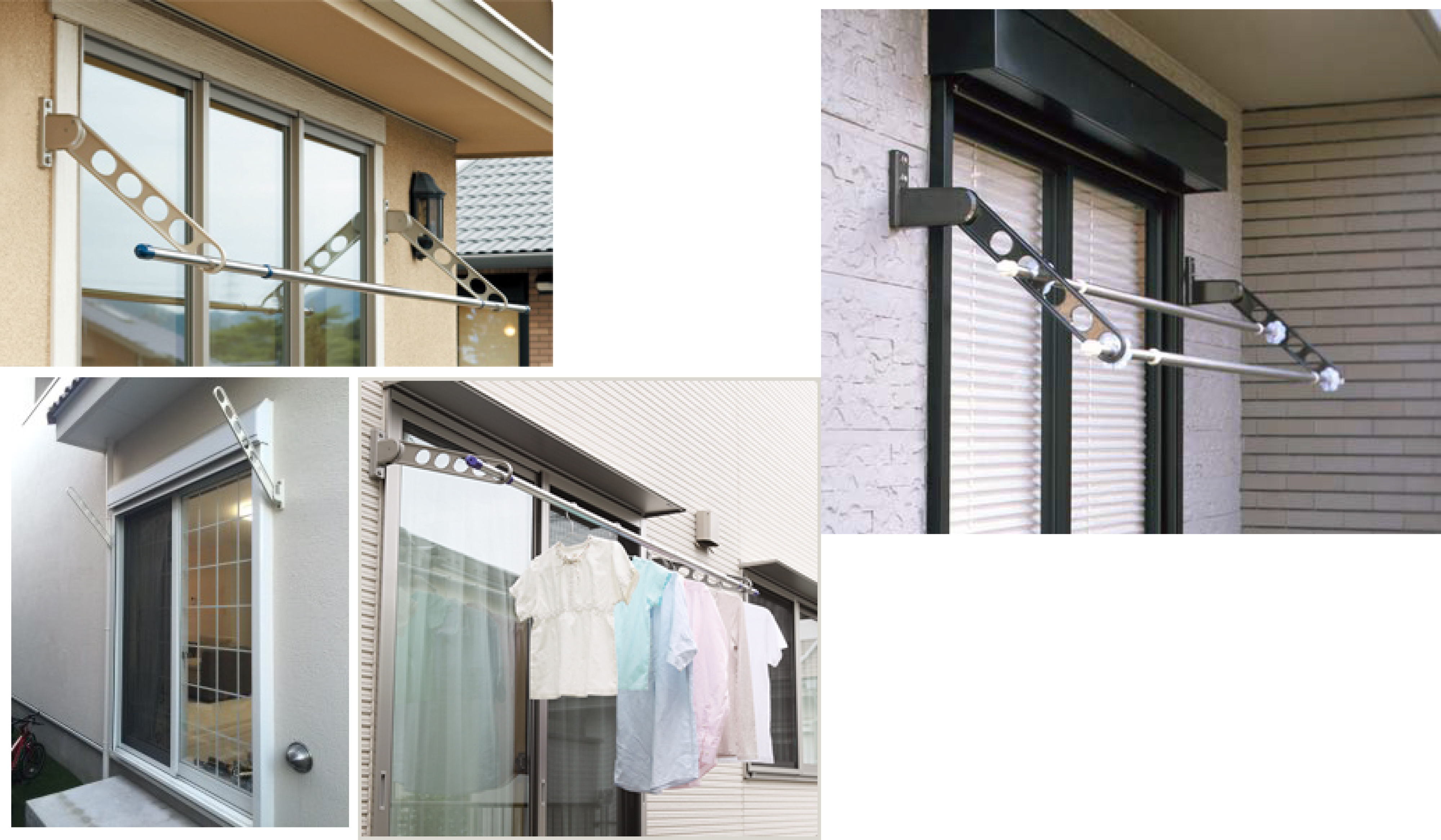 Best outdoor window wall laundry airer haging clothes rack english style drying clothes line veranda balcony porch house