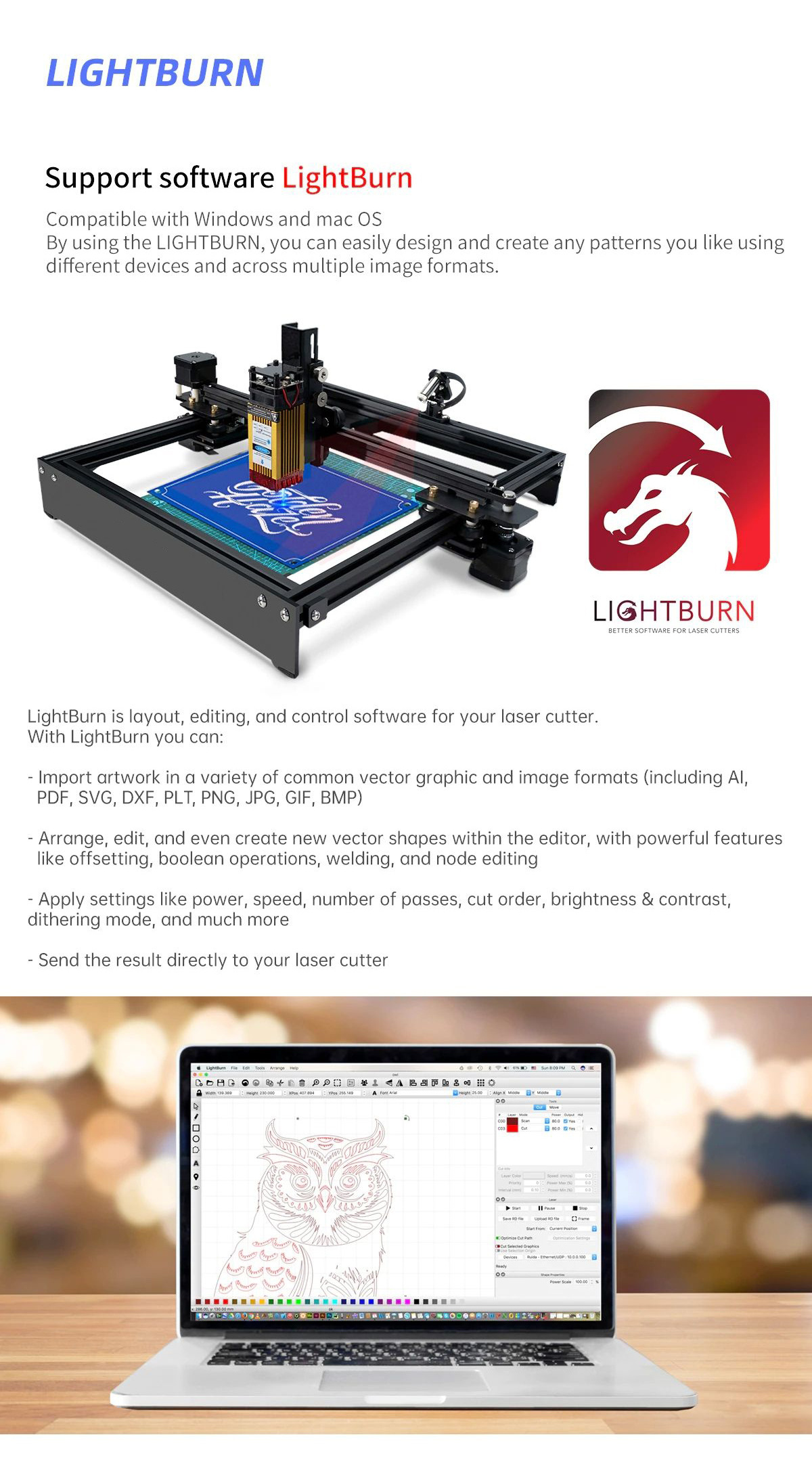 DAJA D3 Laser Engraving 5/7/15/20 Watt Large Working area For Different Material Mr.carve Laser Engraver Marking Machine