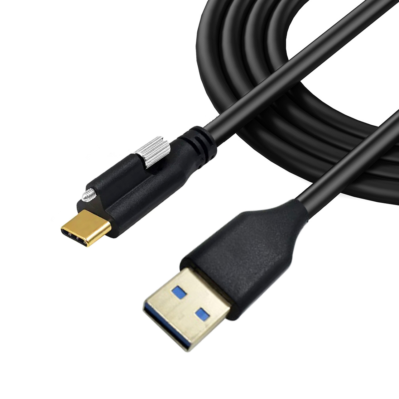 Usb 3.0 Usb C Cable Type-c With One Panel Mount Single Screw Locking Connector To Standard Usb 3.0 Data Cable