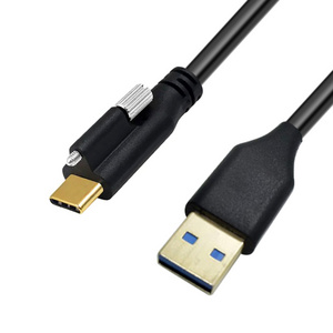 Usb 3.0 Usb C Cable Type-c With One Panel Mount Single Screw Locking Connector To Standard Usb 3.0 Data Cable