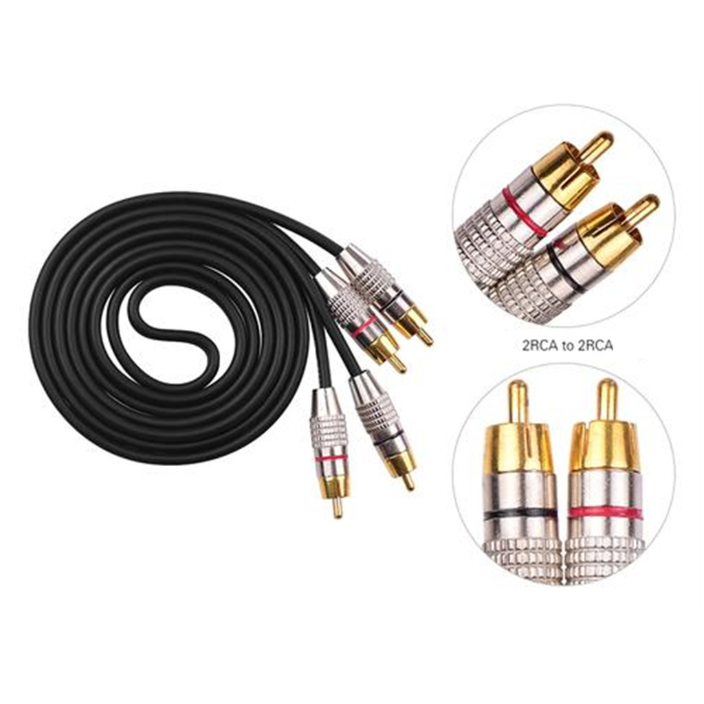 Custom 2 channel rca cable assemblies gold audio cable 2rca to 2rca cable 1m 2m 3m 5m 10m video male to male