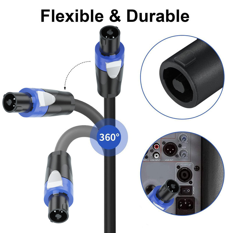 Speakon Cable Xlr Cable Sound Nl4fc Ohmic Head Four Two Core Speaker Plug Connecting Microphone Audio Cable