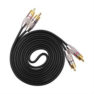 Custom 2 channel rca cable assemblies gold audio cable 2rca to 2rca cable 1m 2m 3m 5m 10m video male to male