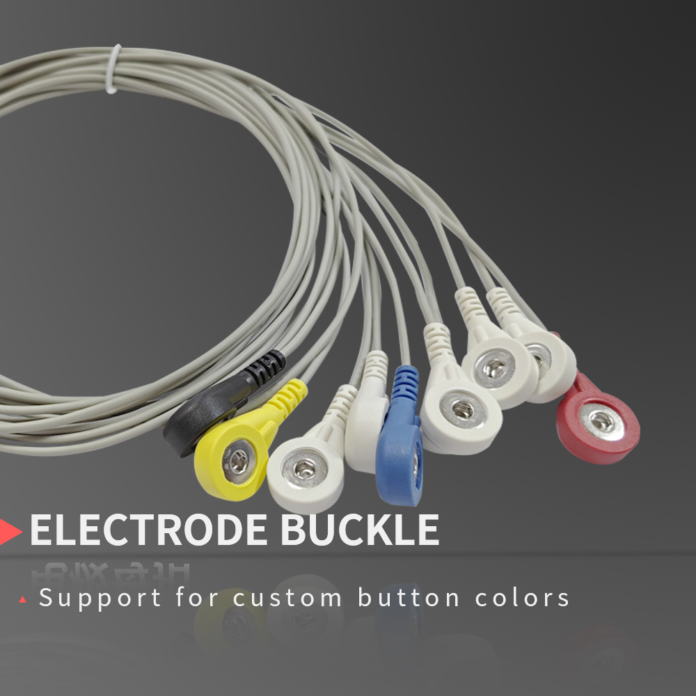 Customize ECG cables 4.0mm Electrode Snaps Medical Cable Assembly lead wires Electrode Snap ECG CABLE