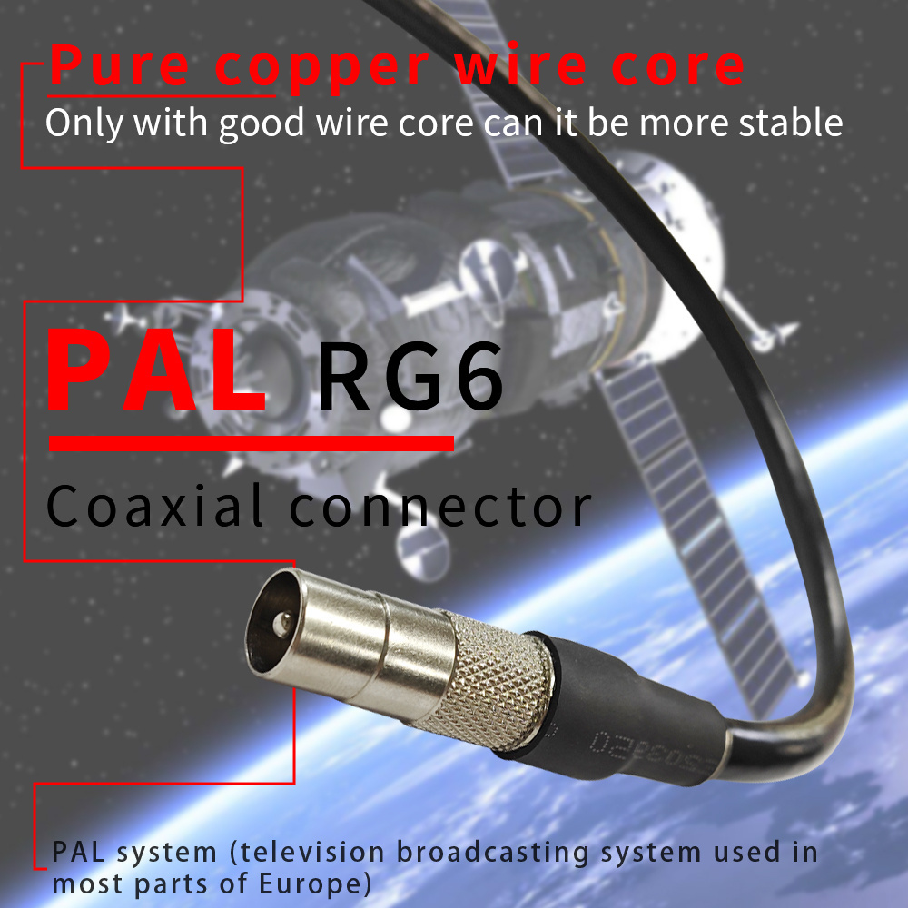 Higi Quality Rg6 Quad Shield Coaxial Cable 75 Ohm Tv Antenna Cable Pal Male To F-type Antenna Cable