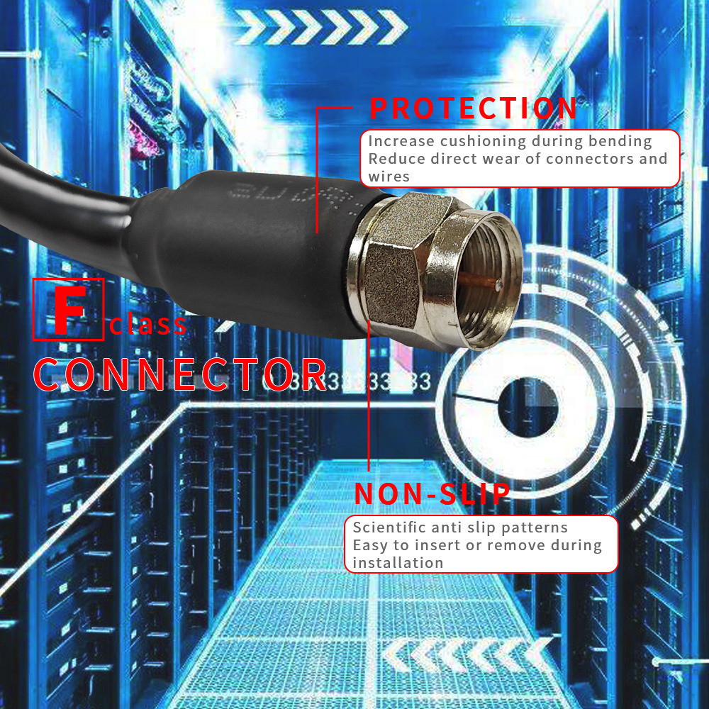 Higi Quality Rg6 Quad Shield Coaxial Cable 75 Ohm Tv Antenna Cable Pal Male To F-type Antenna Cable