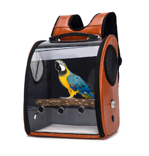 Portable bird cage Parrot out bag transparent handbag bird myna parrot out backpack