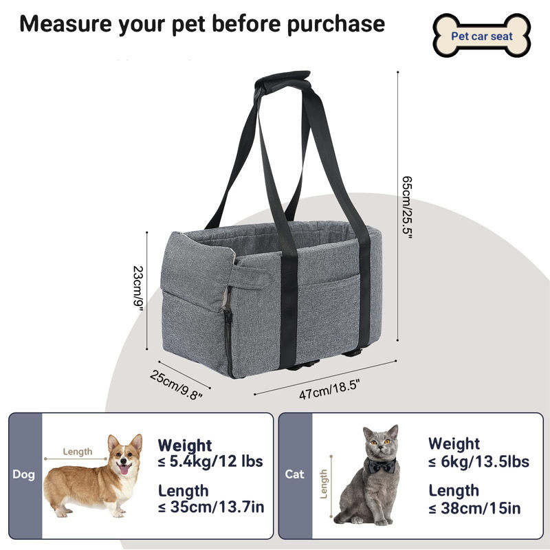 Wholesale Pet Dog Car Seat  Center Console Dog Car Seat Shoulder Strap  Pet Travel Bag Pet Supplies