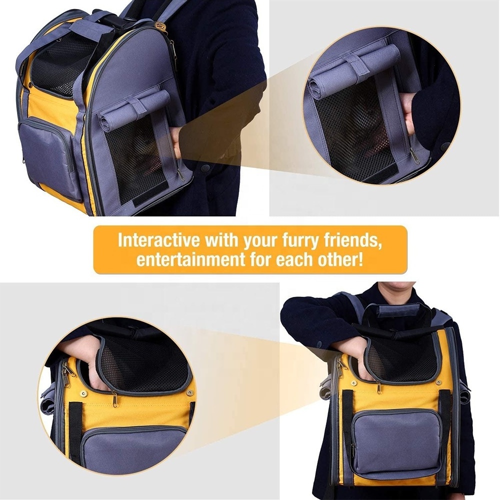 Outdoor Pet Backpack Suitable For Car Travel Hiking Small Dog Cat Pet Carrier Bag Pet Bag