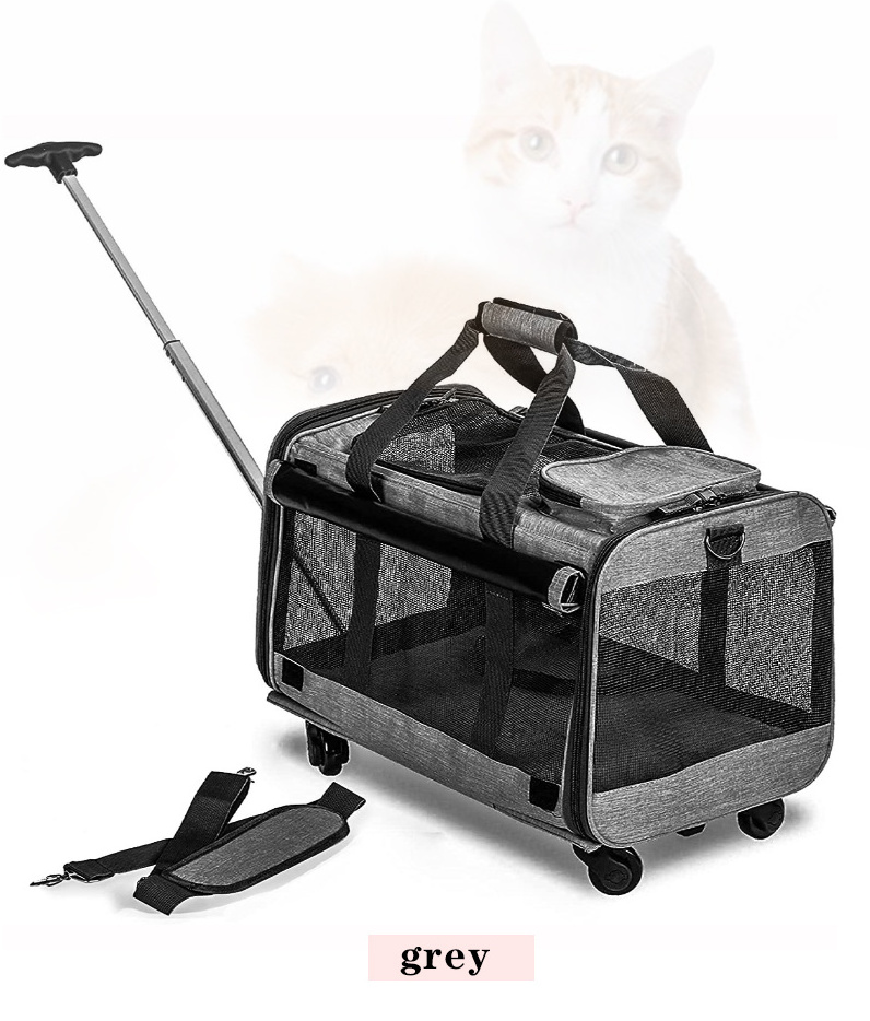 Pet Trolley Carrier With Wheels Airline Custom Carrying Bag Travel Products Small Cat Dog Puppies Pet Carrier Backpack