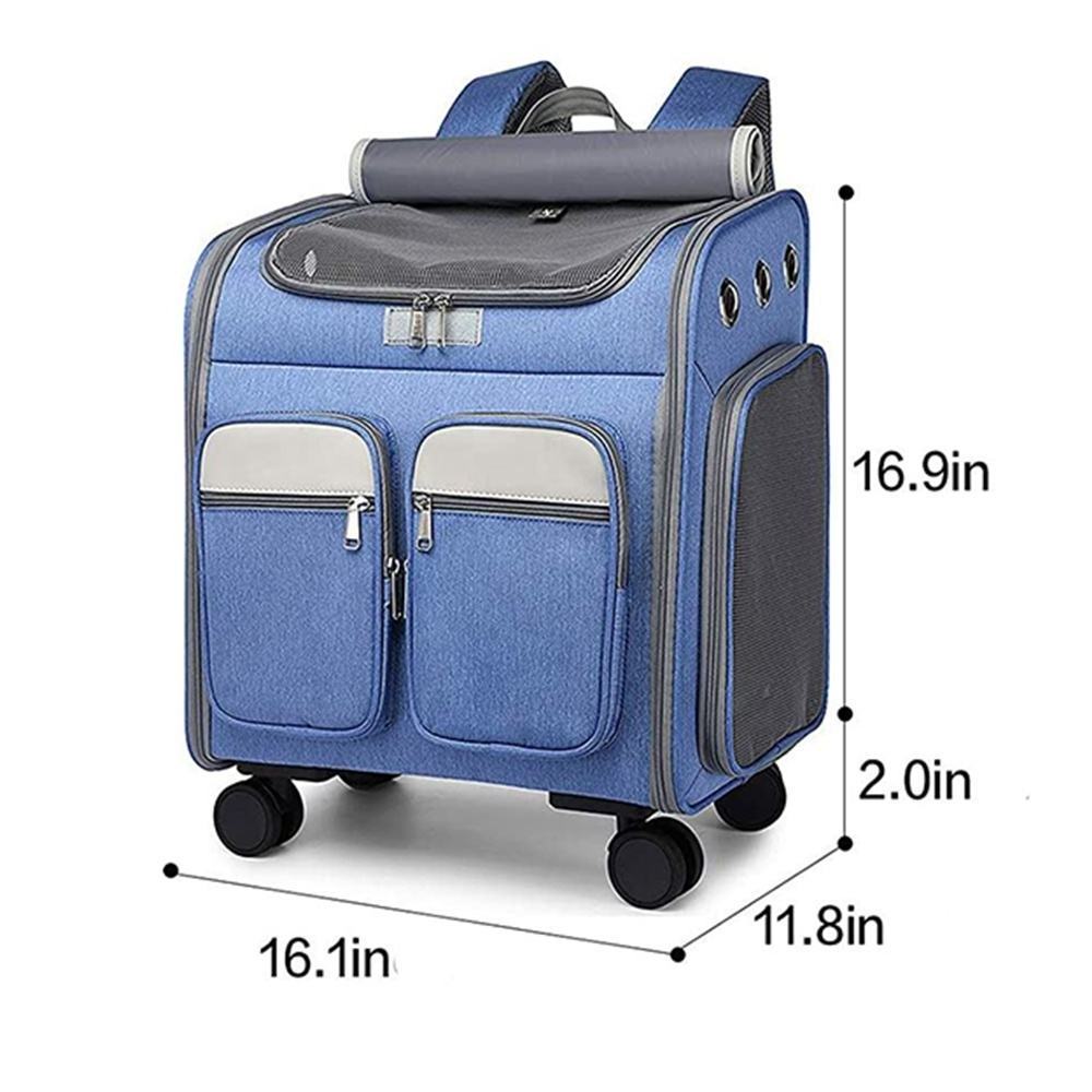 Airline Approved Large on Wheels Stroller Trolley Pet Rolling Pet Bag Dog Cat Carrier With Wheels Custom Logo