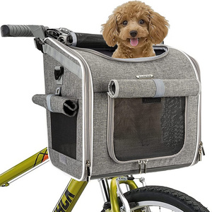 Custom Luxury Collapsible Carrying Supplies Bicycle Bag Travel Products Small Cat Puppies Pet Carrier Backpack Dog Bike Basket