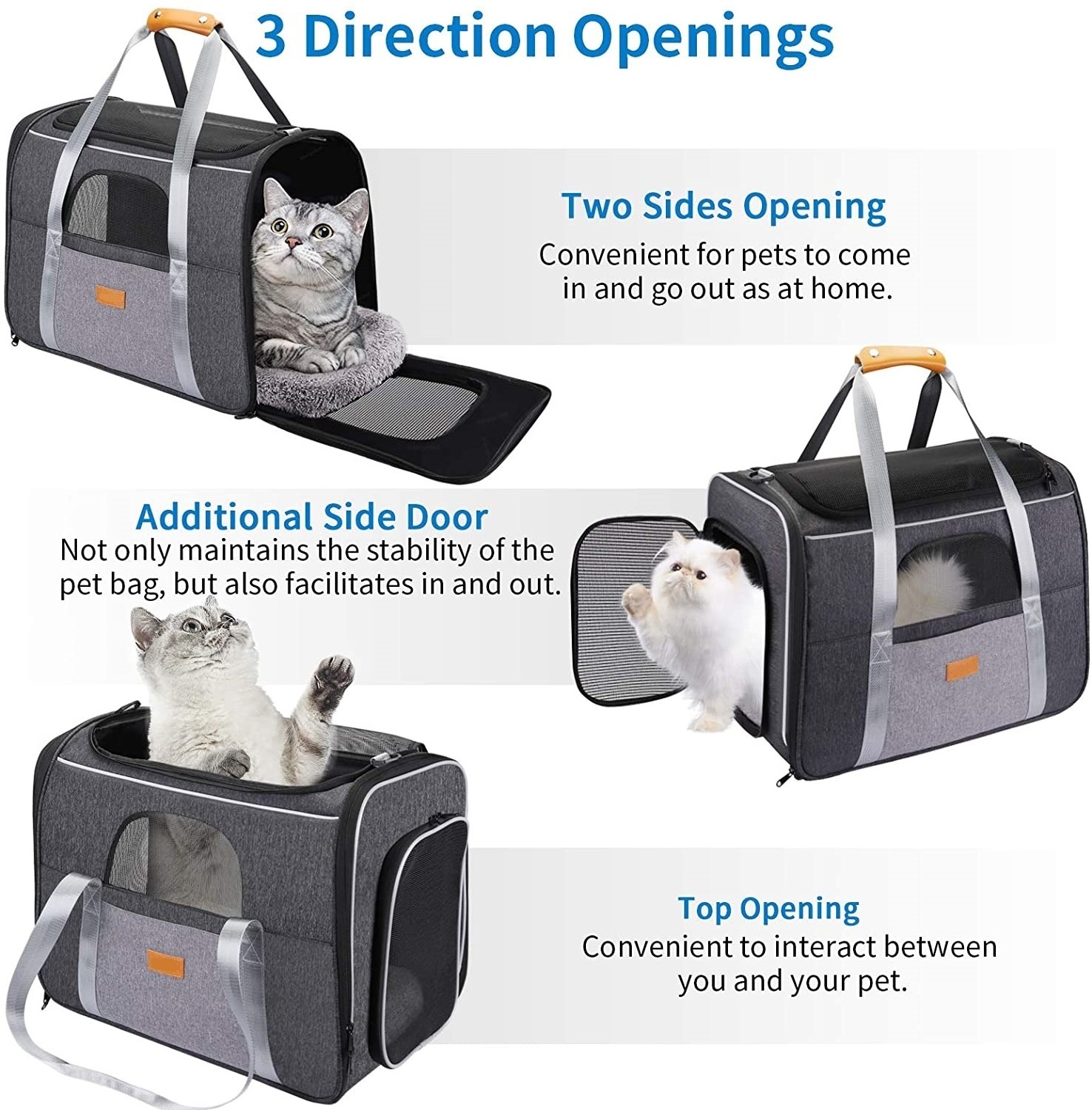 Foldable Portable Pet Bag Cat Bag Dog Carrier Bag Foldable Soft Sided Cat Transport Carrier