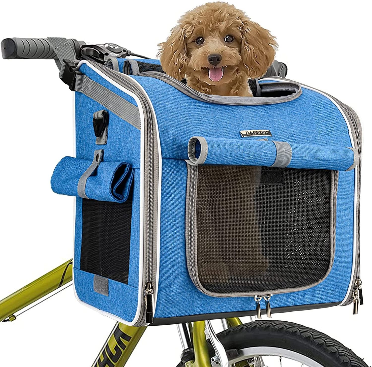 Custom Luxury Collapsible Carrying Supplies Bicycle Bag Travel Products Small Cat Puppies Pet Carrier Backpack Dog Bike Basket