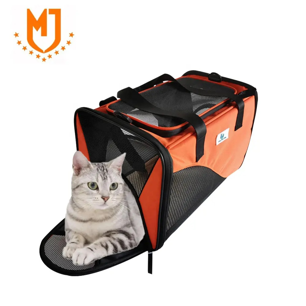 Pet Cat Carrier Bag Top Opening, Removable Mat and Breathable Mesh, Foldable Cat Carrier Transport Bag for Dogs and Cats