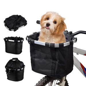 Luxury Wholesale Foldable Collapsible Small Animal Carrying Travel Products Cat Dog Bicycle Bike Basket Bag Pet Carrier