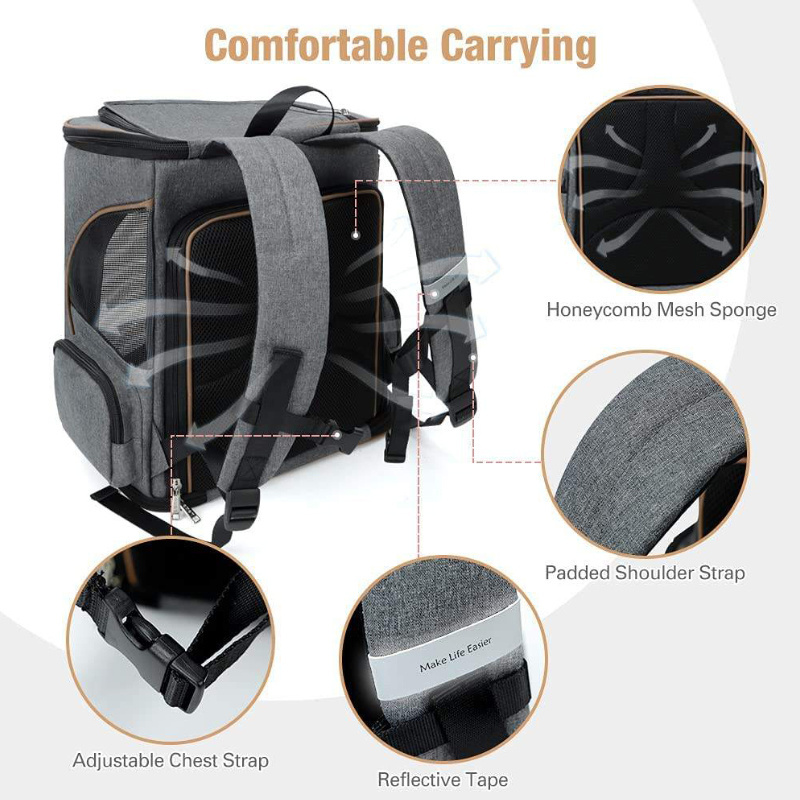 Luxury Carrying Backpack Collapsible Tote Clear Expandable Portable Breathable Small Dogs Cats Pet Travel Bags Carrier