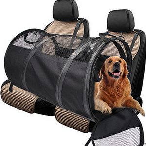 Foldable car pet bag, car rear seat pet mat, breathable and waterproof medium and large dog tent for car