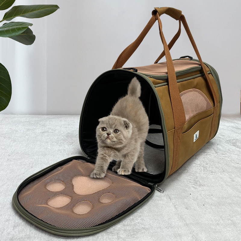 Wholesale Travel  Car Small Dogs Puppies Cat Pet Carrier Airline Approved Soft Sided Collapsible Top Loading Pet Cat Bag Carrier