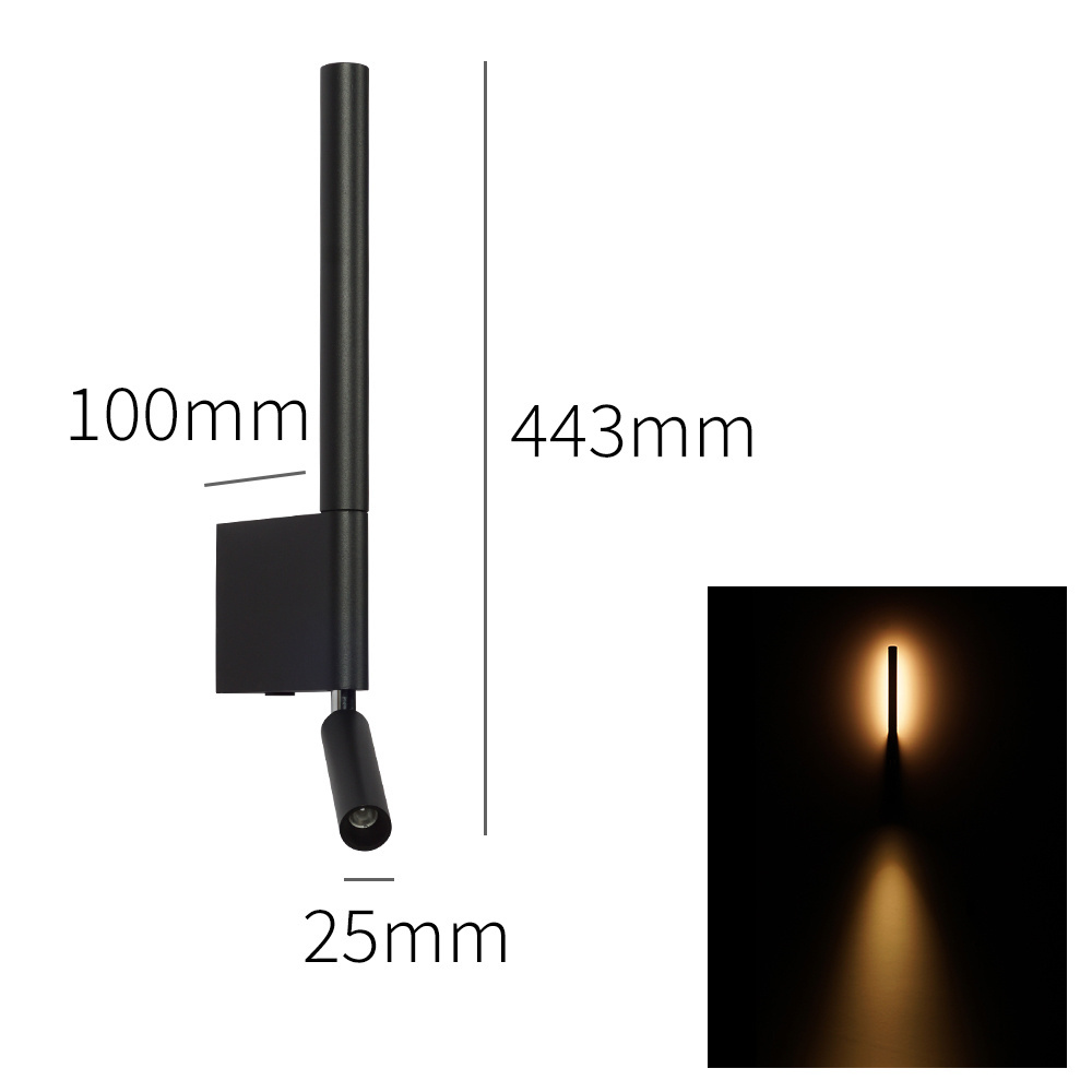 Decorative Retractable Touch Sense Wall Lamp Indoor Modern Bedside Reading Aluminum 6w Wall Light For Bedroom Hotel Corner