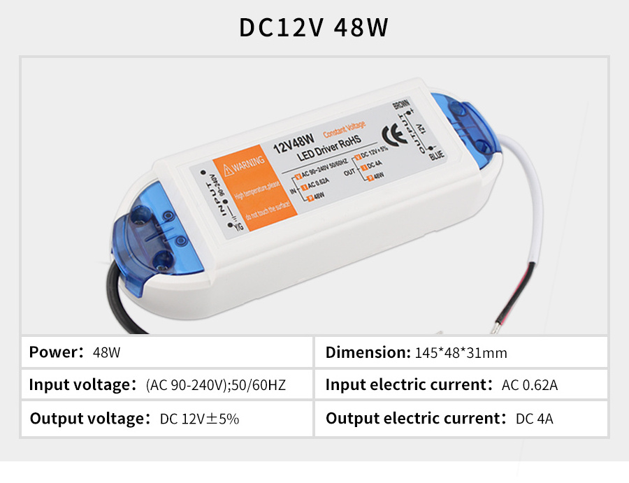 DC 12V Power Supply 18W 28W 36W 48W 72W 100W Lighting Transformers LED Driver High Quality Driver Led for LED Strip Power Supply