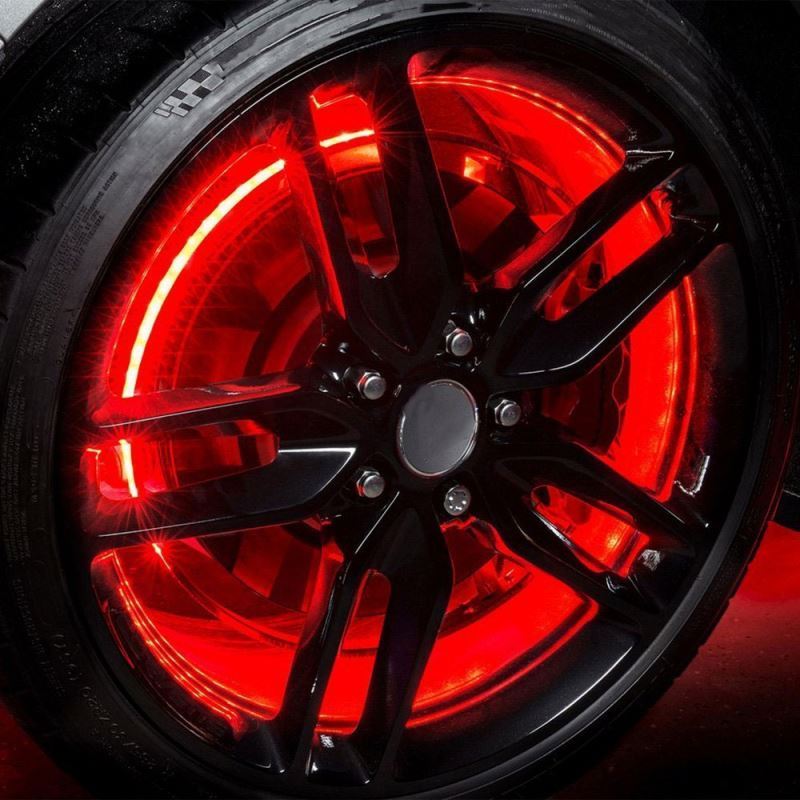 15.5 inch  Double Row Dream Chasing Color Led Wheel Ring Lights Dancing Flow IP68 Waterproof Strobe Rim Lights Car Tire