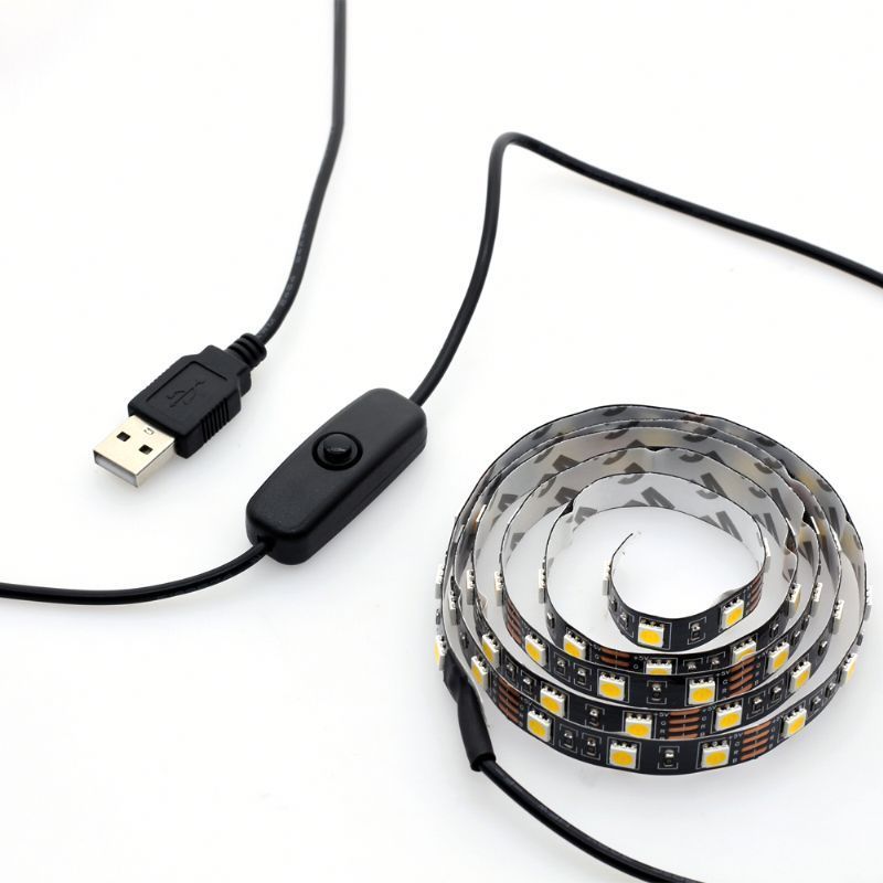 Addressable LED Strip Battery Operated Dimmable RGB 5V SMD 5050 RF Remote Control TV LED Tape Stripe Ribbon Light for Computer