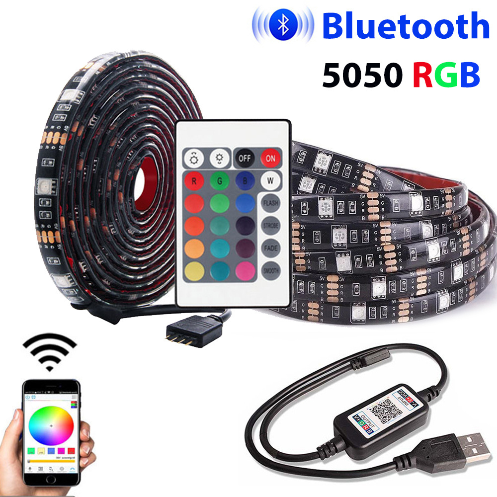 LED Strip Light 5050 RGB LED Strip Waterproof LED Lights 5M 12V RGB Tape Full Set Ruban LED