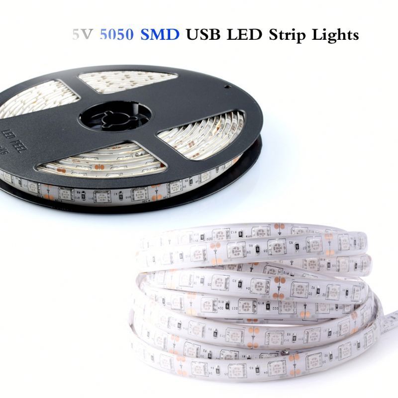 Alexa LED Strip Lights 6.56ft for 40-60in TV,USB LED TV  with24 KEY Remote for HDTV  5V  black 5050 RGB 16 COLOR LED