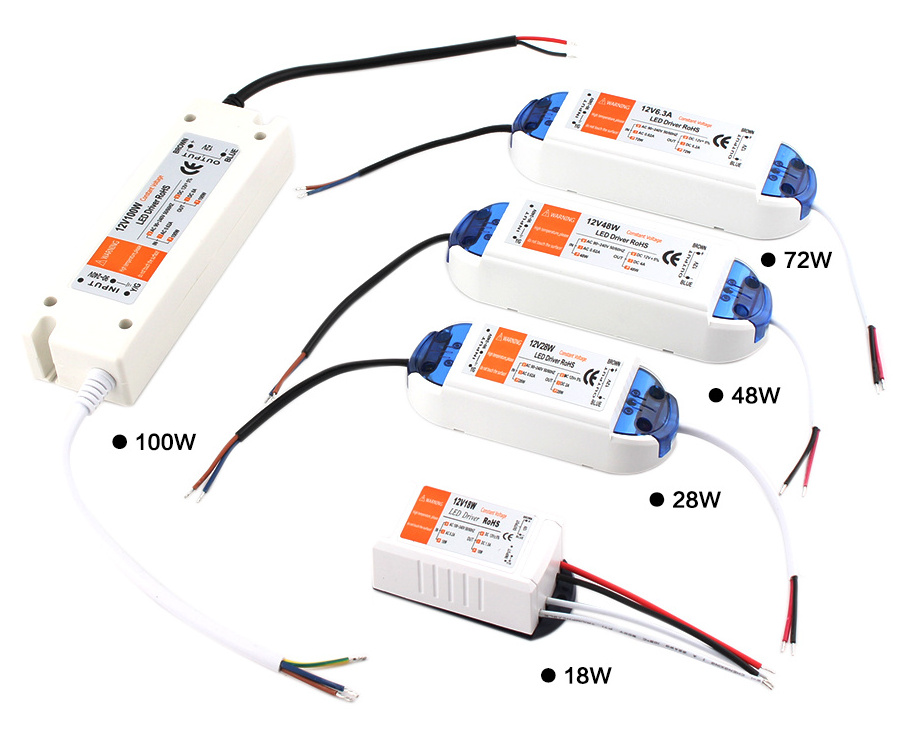 DC 12V Power Supply 18W 28W 36W 48W 72W 100W Lighting Transformers LED Driver High Quality Driver Led for LED Strip Power Supply