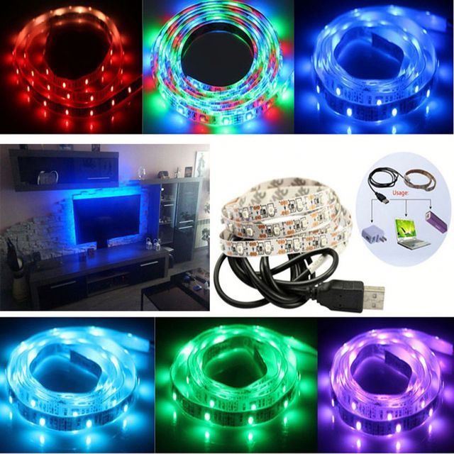 Alexa RGB SMD5050 Waterproof IP65 LED TV Strips With USB Diy Ambient Lighting Ambient Lighting