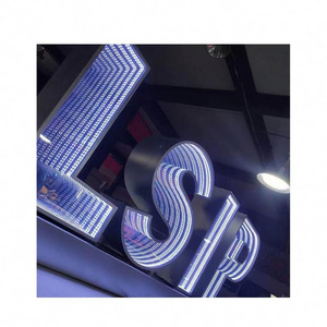 Advertising lights Luminous character house number signs 3d infinity mirror  led letter