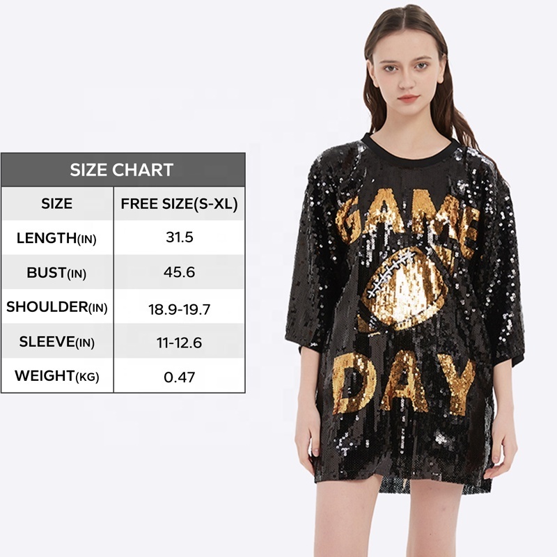 Stock new arrival Game Day shirt custom tops sequin shirt apparel sequin graphic football jersey top for women