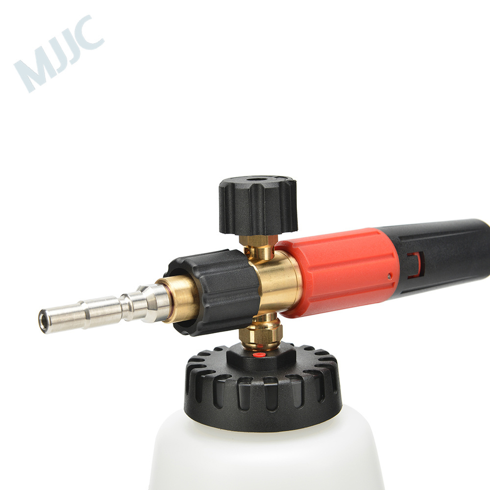 MJJC  high pressure snow foam lance  1.2L big mouth anti-leak bottle brass snow Foam Cannon Pro for Kranzle