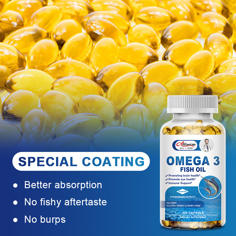 OEM High Quality 120 pieces Deep Sea Omega 3 Fish Oil Softgel Capsules Food Supplement