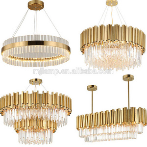 DLSSLIGHTING Large Luxury Chandelier Lighting Modern Creative Hotel Lobby Restaurant Crystal Pendant Light