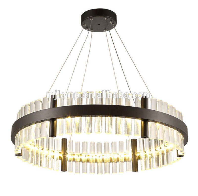 Hotel Hall Gold Black Crystal Chandelier Ceiling Luxury Hanging Lights For Dining Room Dubai Pendant Light Chandeliers