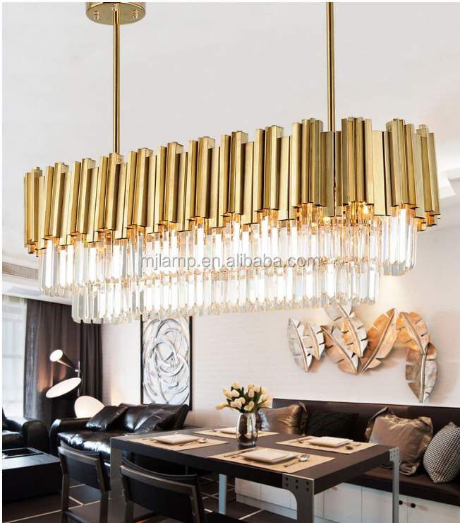 Italy Design Modern Rectangular Gold Ceiling Flush Mounted Lighting Living Room Lamps Home Decor Luxury Chandelier