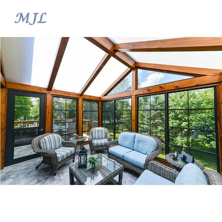 Modern prefab sun rooms solarium insulated glass lowe prefabricated wood sunroom