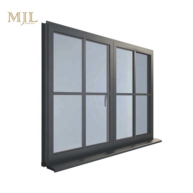 Aluminium windows tempered glass window sound proof open out casement windows and door