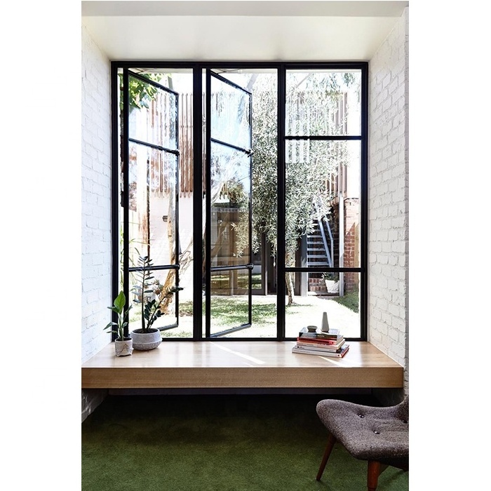 Aluminium windows tempered glass window sound proof open out casement windows and door