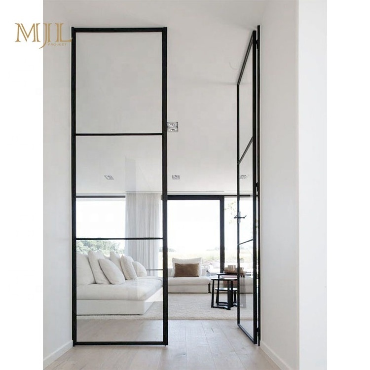 Luxury modern french doors exterior soundproof swing room door double glass casement system