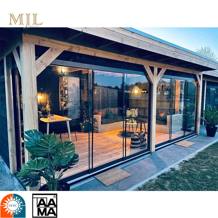 House Exterior Thermal Break Aluminium Profiles Glass Pocket Sliding Door Heavy Duty Patio Sliding Doors