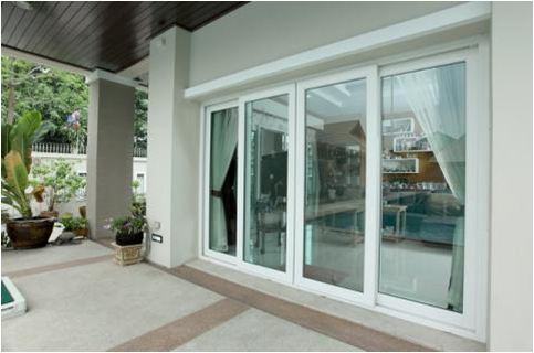 China manufacture high quality lowes glazed bathrooms PVC large glass sliding door